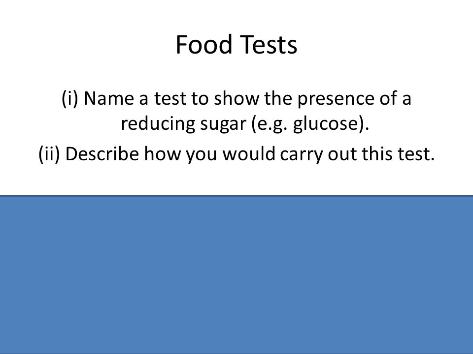 Food test to determine the presence